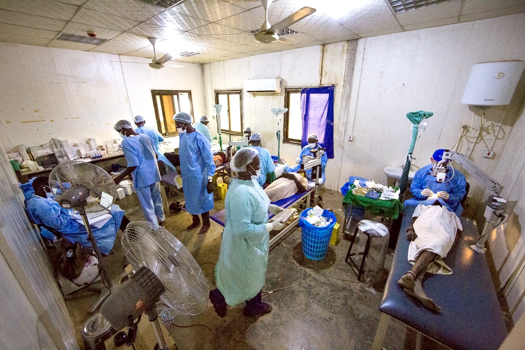 Operating room in South Sudan cataract surgical outreach